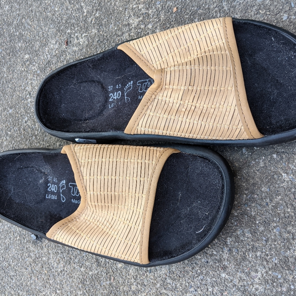 Tatami Made By Birkenstock Tan Slides Size 6/37 - image 1